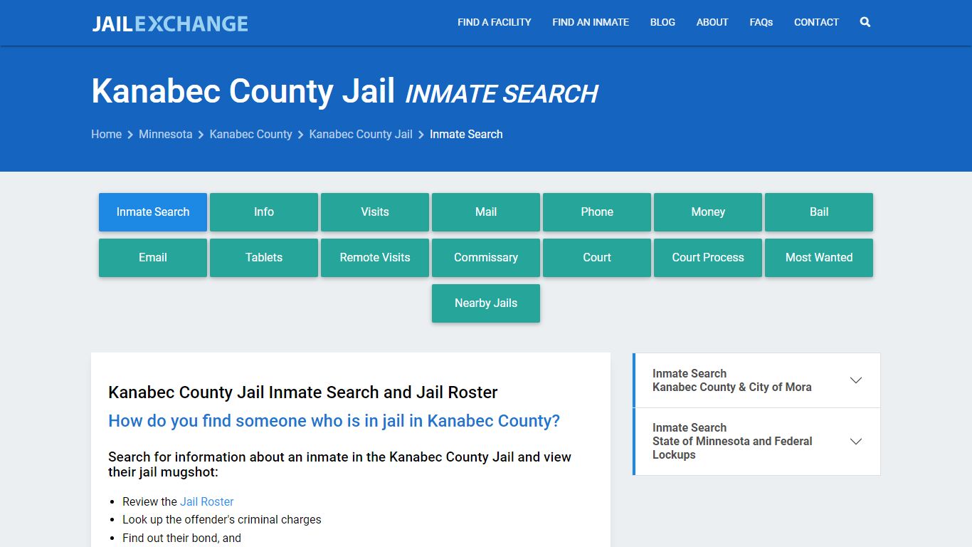 Inmate Search: Roster & Mugshots - Kanabec County Jail, MN